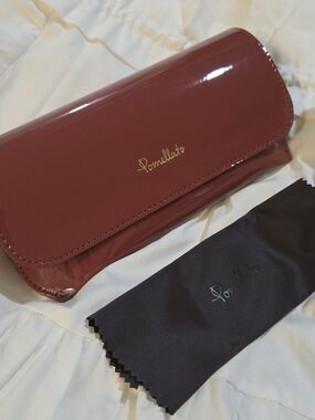 Pomellato Patent Sunglasses Case in Deep Burgundy With Cloth